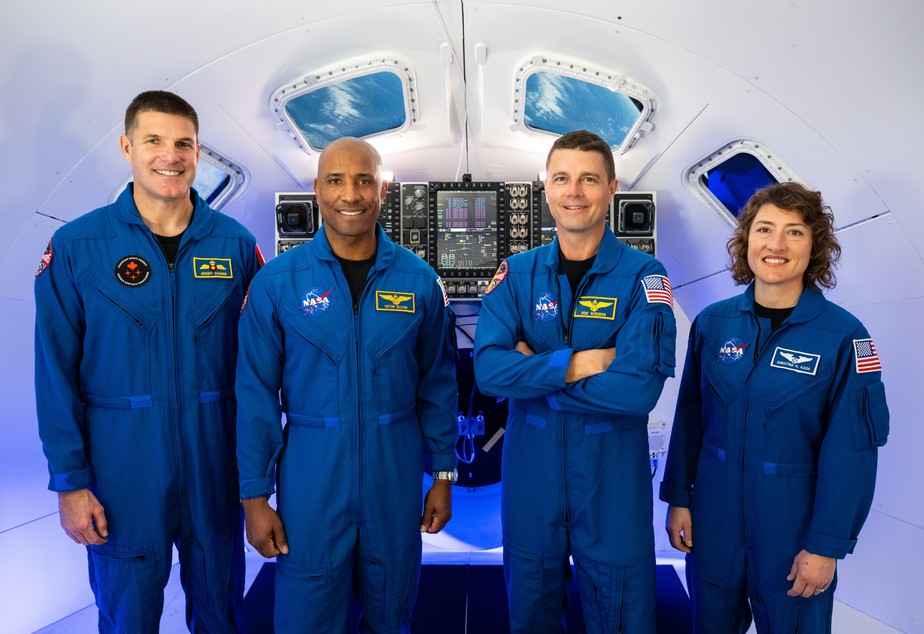 Astronautas da missão Artemis 2, que irão orbitar a Lua