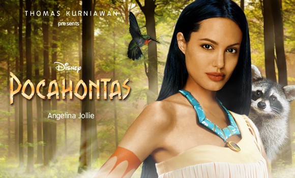 Angelina Jolie como Pocahontas (Foto: Thomas Kurniawan)