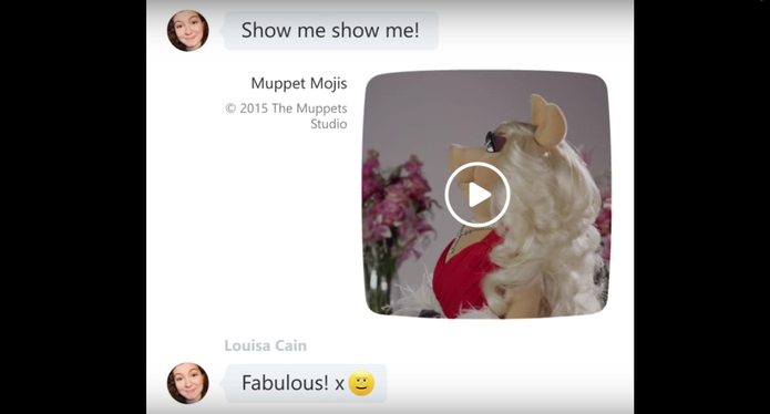 The Muppet estreiam novos Mojis, os emojis com vídeos famosos, no Skype (Foto: Reprodução/Microsoft)