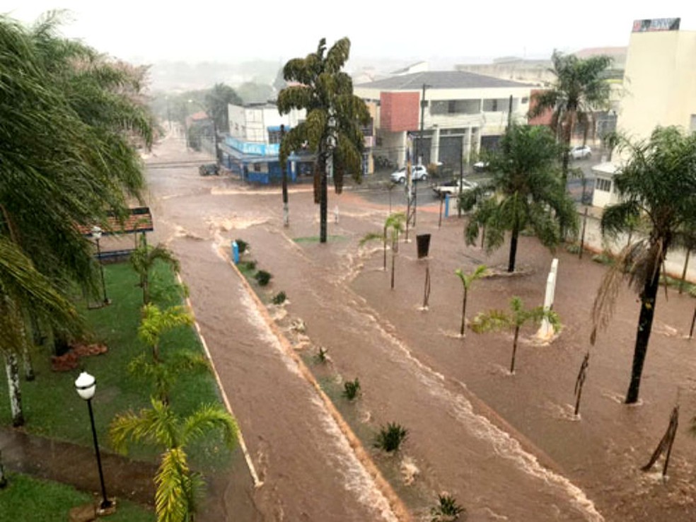 A região foi a mais atingida pela chuva que durou apenas 15 minutos — Foto: Assis City/Divulgação