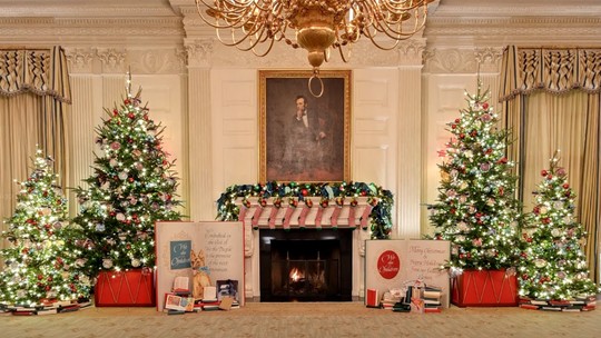 Decoração de Natal da Casa Branca tem 77 árvores e 83 mil luzes; veja os detalhes luxuosos