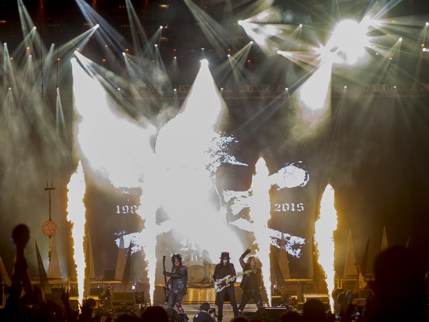 Mötley Crüe toca no Palco Mundo antes do Metallica (Foto: Luciano Oliveira/G1)