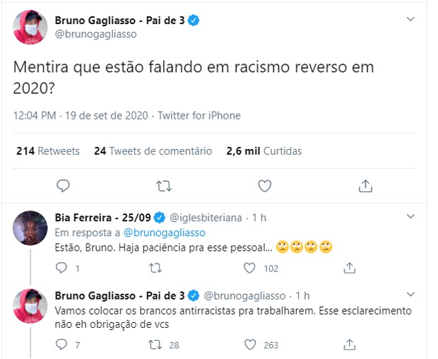 Bruno Gagliasso: tweet sobre racismo (Foto: Reprodução Twitter e Reprodução Instagram)