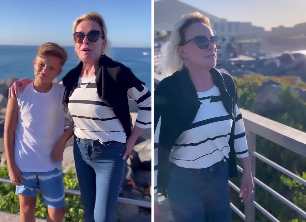 Ana Maria Braga e o neto em Cidade do Cabo (Instagram)