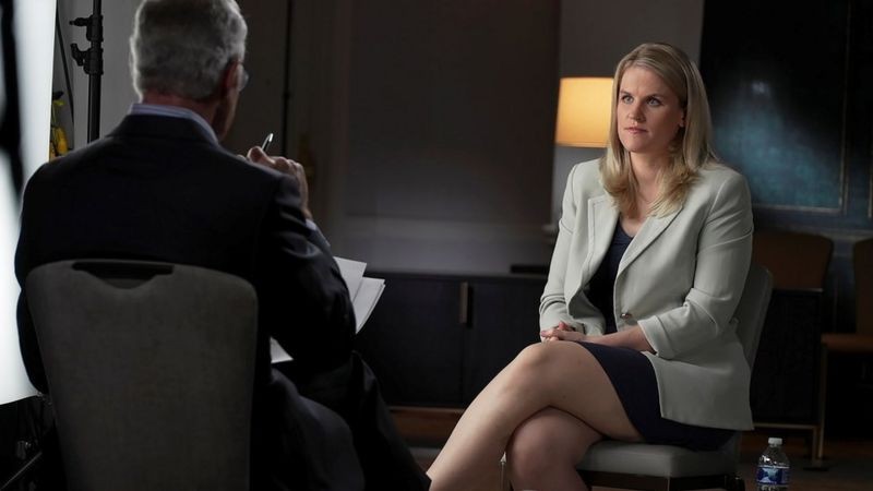 Haugen concedeu entrevista a Scott Pelley para o programa '60 Minutes' da CBS (Foto: Reuters via BBC News)