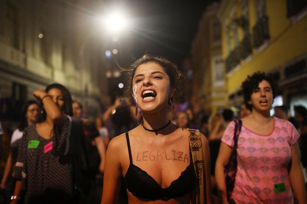 Brasileira também protestaram pelos direitos das mulheres em setembro de 2017 (Foto: Getty Images)