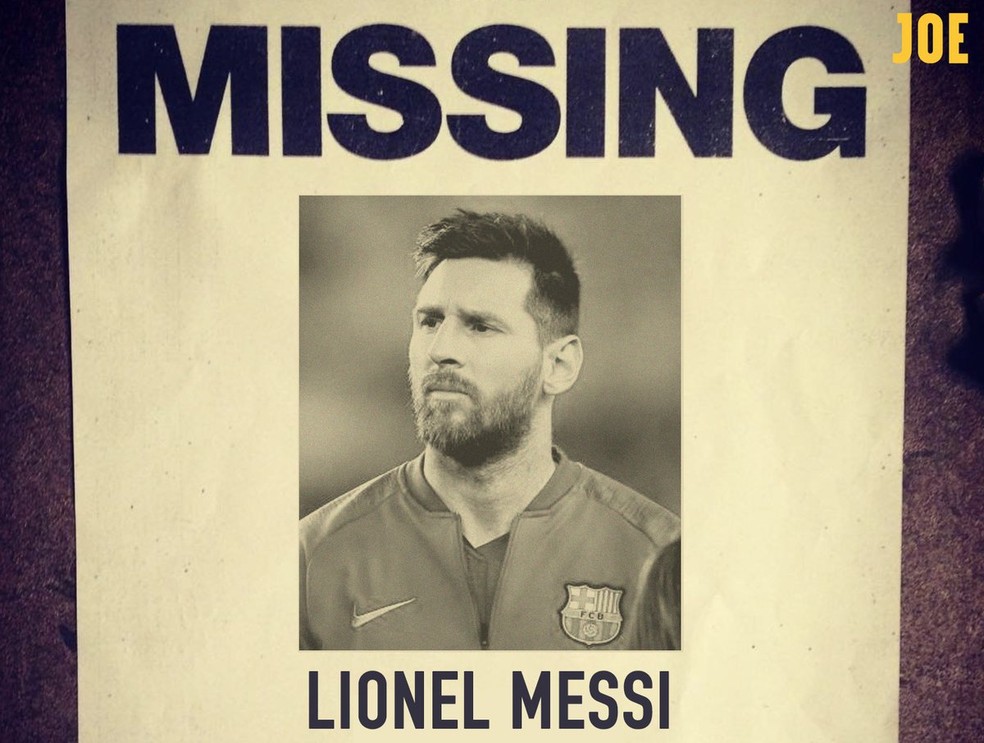 Messi Barcelona Liverpool zoaÃ§Ã£o desaparecido â Foto: ReproduÃ§Ã£o/@FootballJOE