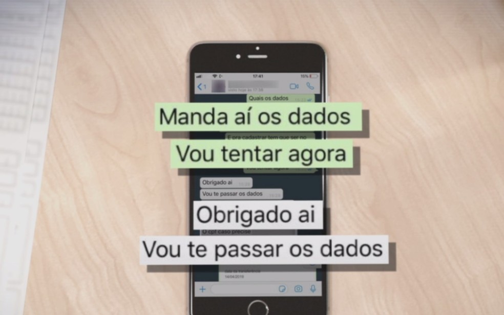 Criminosos se passavam por amigos e parentes para pedir dinheiro a vítimas através de aplicativo de mensagens WhatsApp Goiânia Goiás — Foto: Reprodução/TV Anhanguera