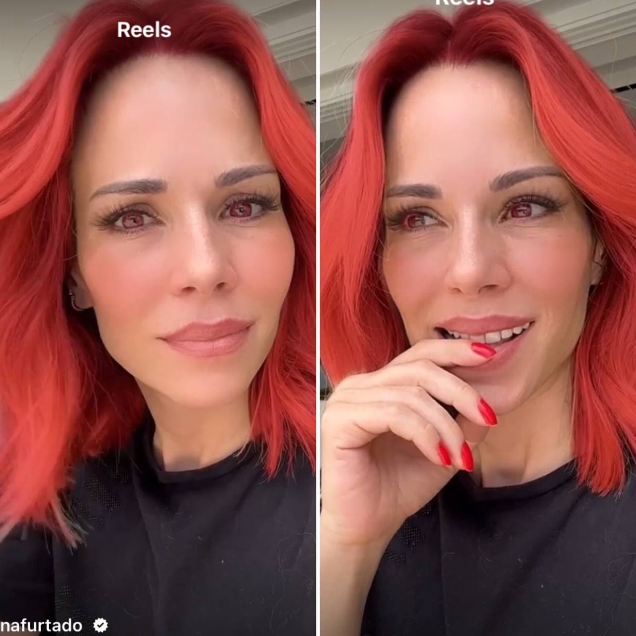 Ana Furtado brinca com mudança capilar e aparece com os fios vermelhos (Foto: Reprodução / Instagram)