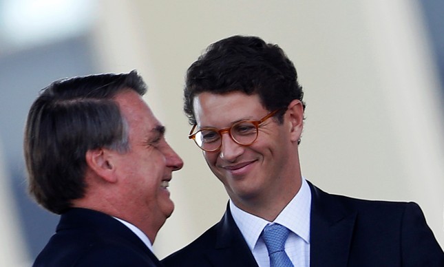 O presidente Jair Bolsonaro e seu ministro do Meio Ambiente, Ricardo Salles