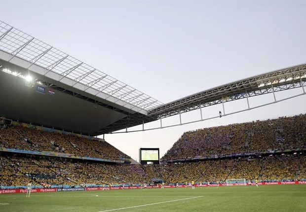Arena Corinthians durante jogo de abertura da Copa do Mundo (Foto: Agência EFE)