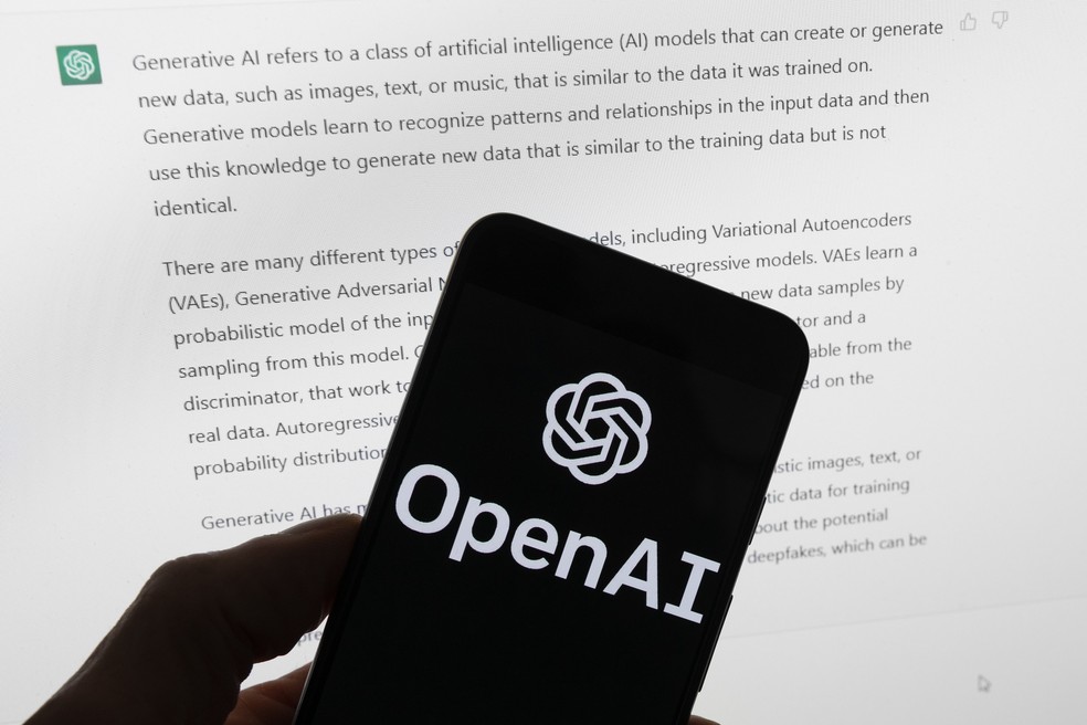 Logotipo da OpenAI, dona do chatbot ChatGPT — Foto: Michael Dwyer/AP