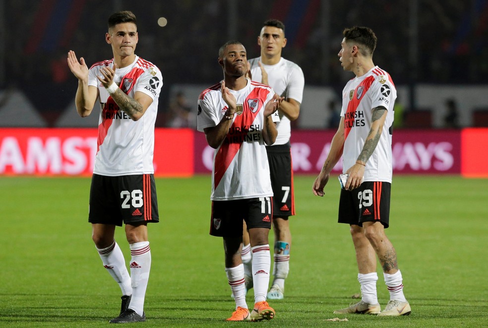 Nicolas de la Cruz, Lucas Martinez Quarta, Matias Suarez e Gonzalo Montiel River Plate — Foto: Reuters