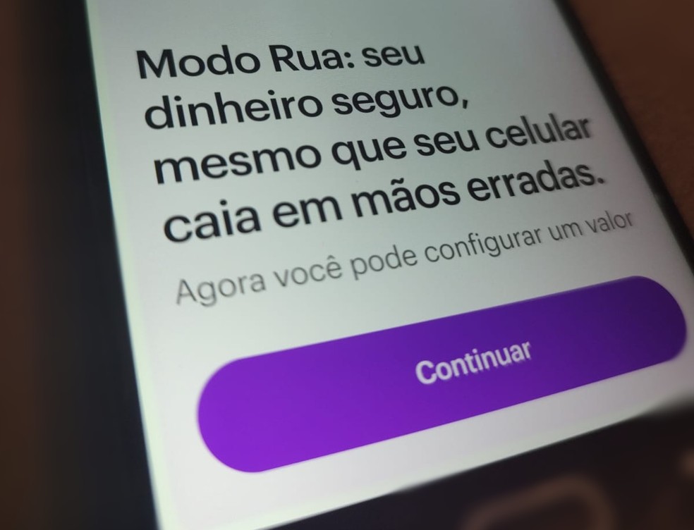 Modo Rua no Nubank  — Foto: Reprodução/Gisele Souza