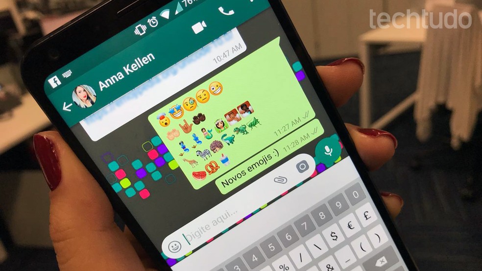 WhatsApp Beta estreia novos emojis no Android (Foto: Anna Kellen Bull/TechTudo)