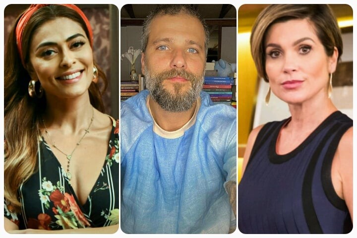Flávia Alessandra, Bruno Gagliasso e Flávia Alessandra já trabalharam como figurantes na TV (Foto: TV Globo e Reprodução/Instagram)