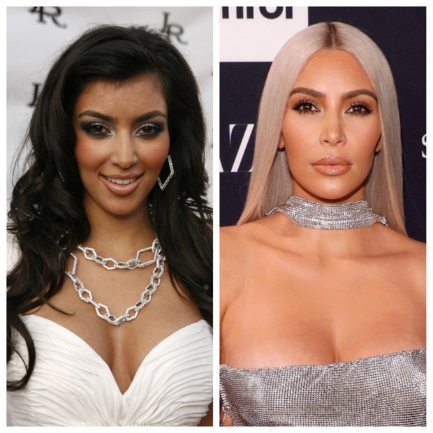 Antes e depois de Kim Kardashian (Foto: Reprodução)