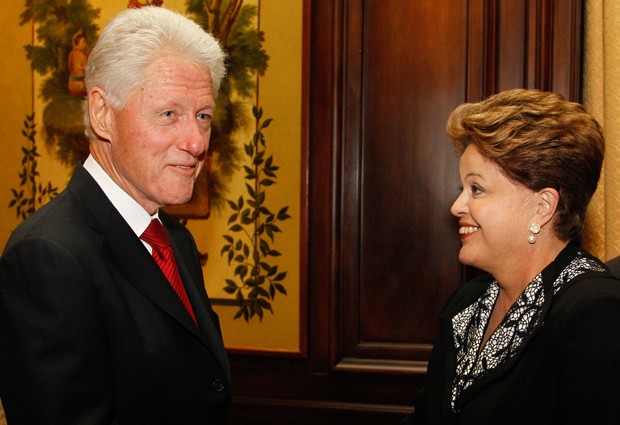 Dilma Rousseff  e o ex-presidente dos Estados Unidos Bill Clinton (Foto: Roberto Stuckert Filho/PR)