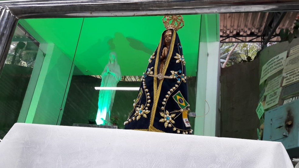 Imagem de Nossa Senhora Aparecida do santuário Virgem dos Pobres, em Maceió — Foto:  Anna Pontes/G1