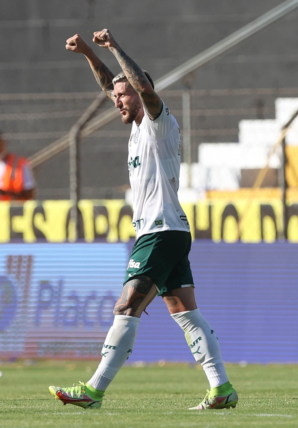 Zé Rafael, do Palmeiras, comemora gol contra Novorizontino — Foto: Cesar Greco / Ag. Palmeiras