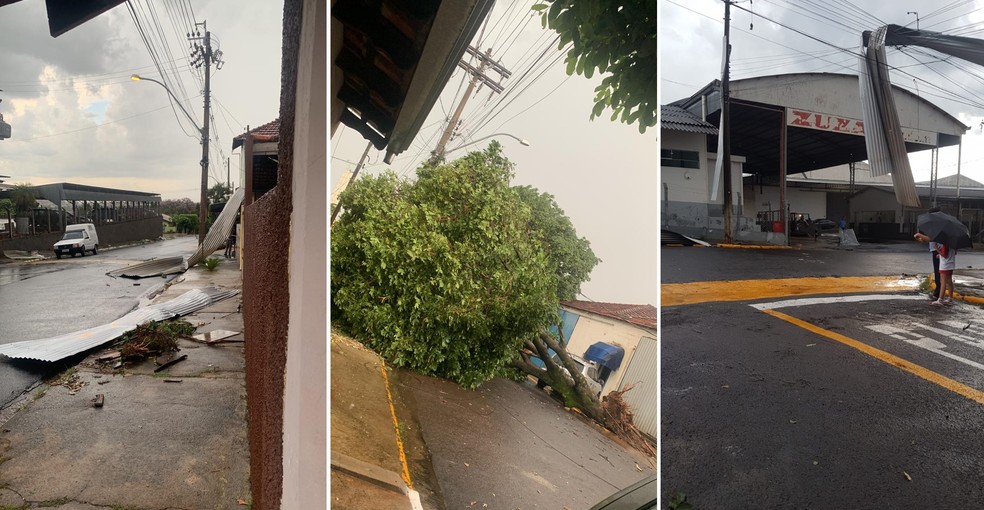 Tempestade com ventos fortes provocou estragos principalmente no centro da cidade e no bairro JK — Foto: Arquivo pessoal