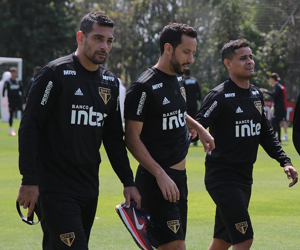 Diego Souza, Nenê e Everton foram protagonistas do São Paulo em 2018 — Foto: Rubens Chiri / saopaulofc.net