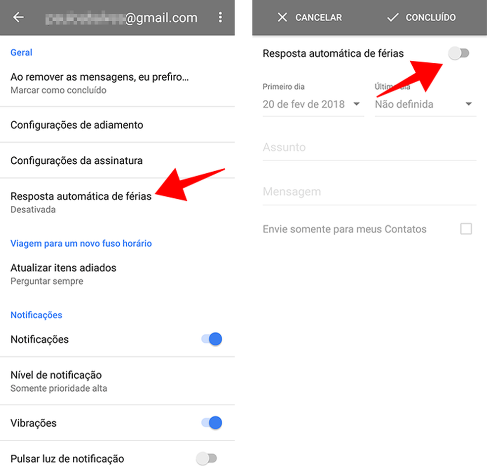 Acesse a função de resposta automática de férias no Inbox (Foto: Reprodução/Paulo Alves)