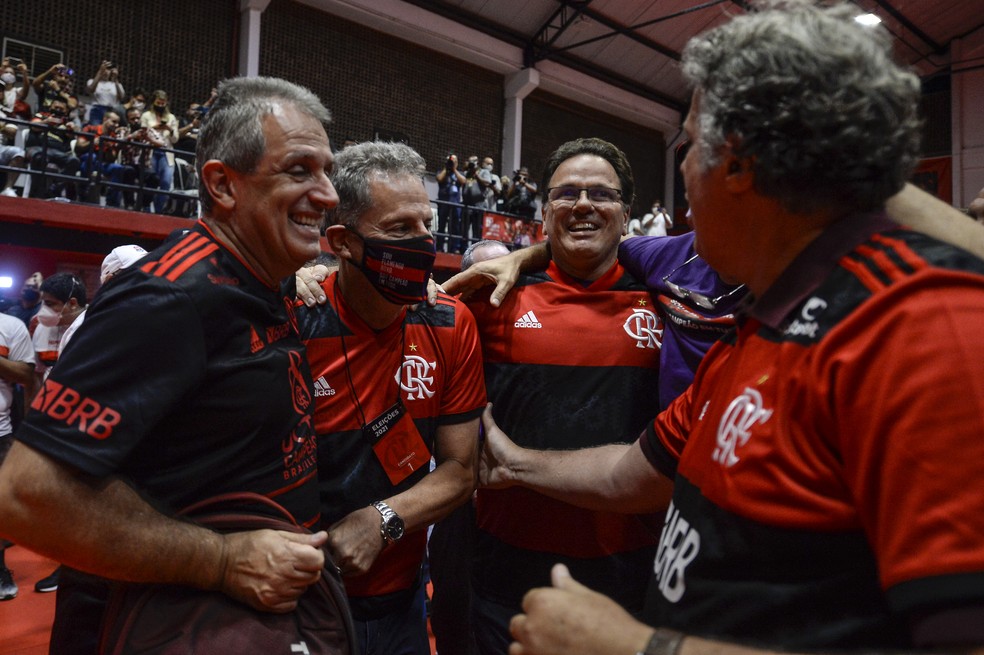 Diretoria do Flamengo em crise: Bap, Landim, Dunshee e Gustavo Oliveira — Foto: Divulgação