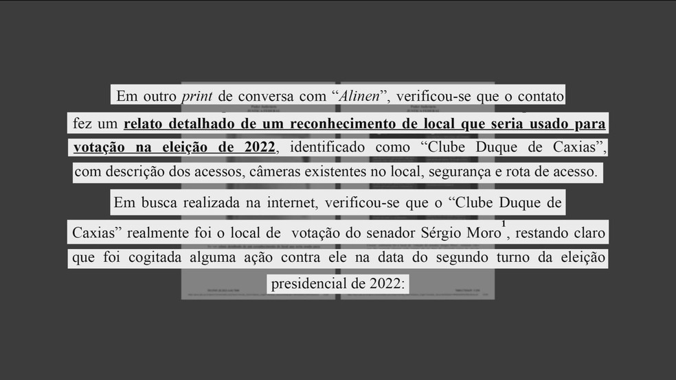 Facção planejou ataque a Moro no dia da eleição, aponta investigação — Foto: Reprodução/GloboNews