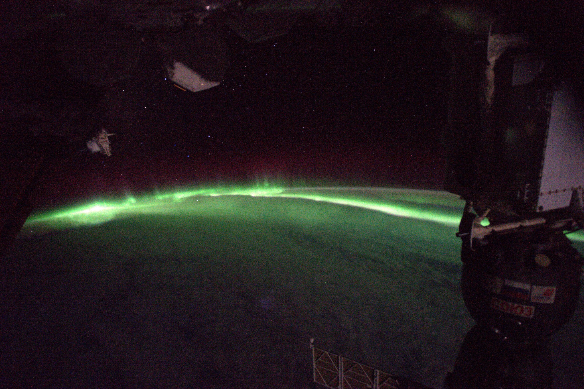 Aurora Boreal vista da Estação Espacial Internacional (Foto: Reprodução/Thomas Pesquet)