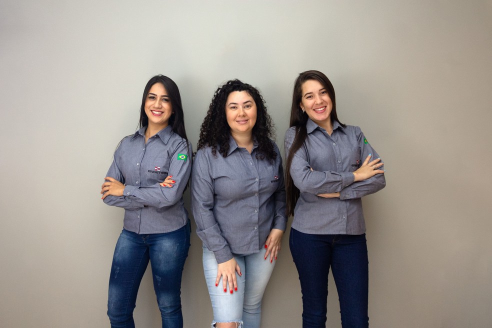 Da esquerda para direita: Ellen Ferreira, Bruna Moreira e Natália Costa — Foto: Engetex/Arquivo