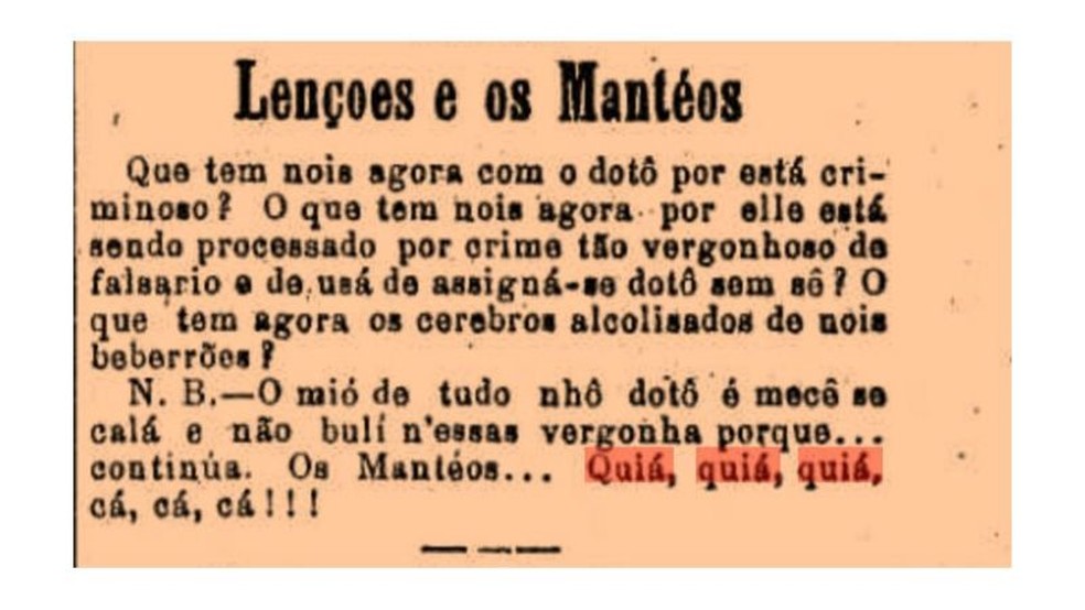 Comentário do dia 20 de fevereiro de 1884, no jornal 