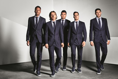 Éder Militão, Modric, Casemiro, Lucas Vázquez e Federico Valverde, do Real Madrid