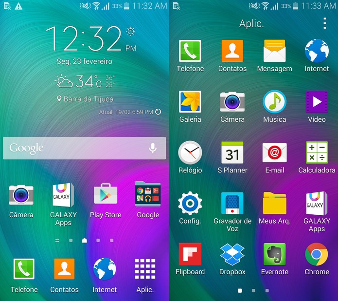 Galaxy A5 roda o Android KitKat com a personaliza??o TouchWiz, da Samsung (Foto: Reprodu??o)