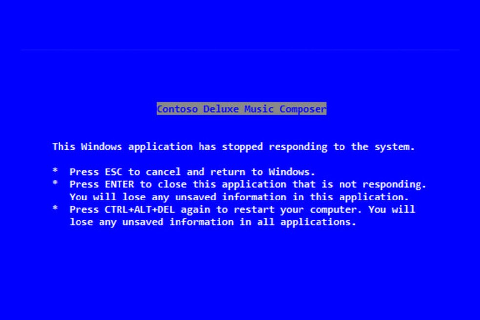 Texto da tela azul do Windows popularizou o atalho (Foto: Reprodução/The Verge)