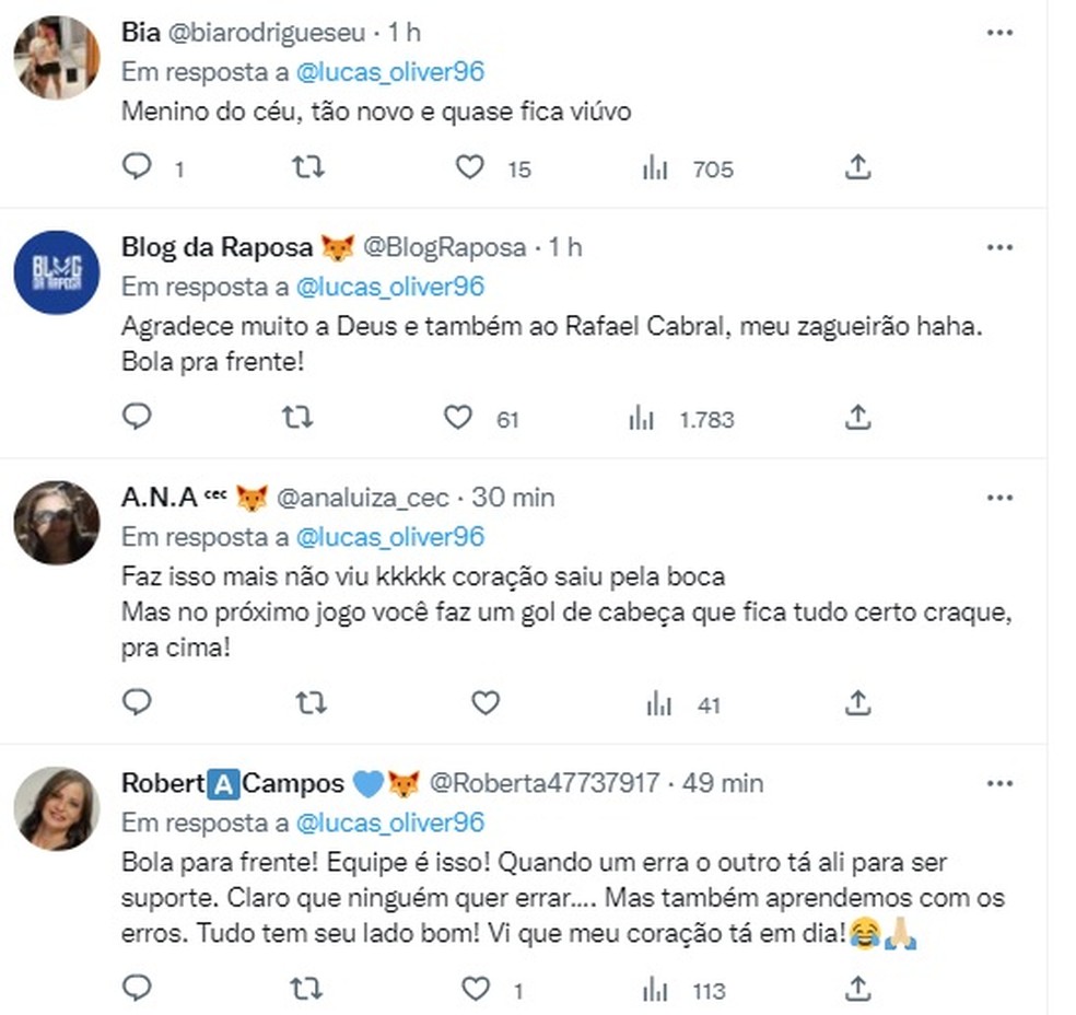 Reação de torcedores do Cruzeiro nas redes sociais — Foto: Reprodução