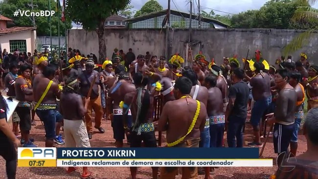 Indígenas da etnia Xikrin protestam em Marabá demora em escolha de coordenador