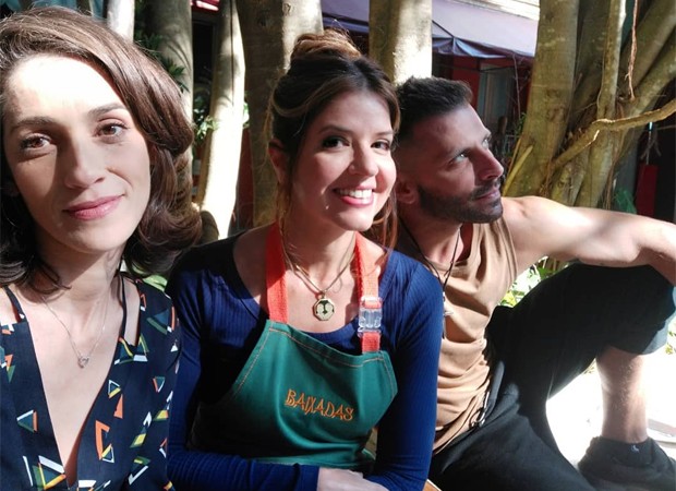 Quitéria Kelly, MAriana Santos e Henri Castelli nos bastidores de Malhação - Toda Forma de Amar (Foto: Reprodução/Instagram)
