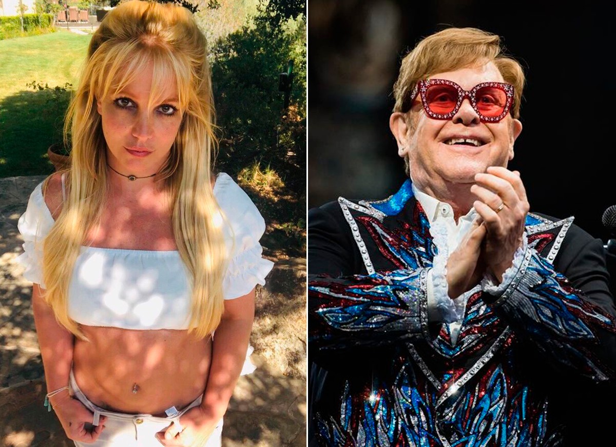 Britney Spears e Elton John (Foto: Reprodução/ Instagram)