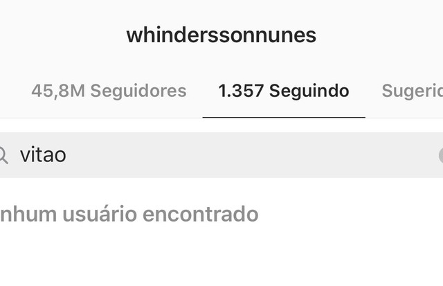 Whindersson Nunes não segue mais Luísa Sonza e nem Vitão no Instagram (Foto: Reprodução/Instagram)