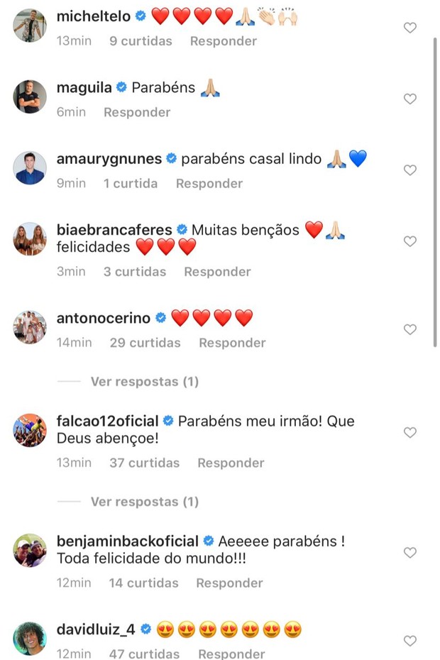 Carol Dias e Kaká recebem carinho de amigos e fãs (Foto: Reprodução/Instagram)