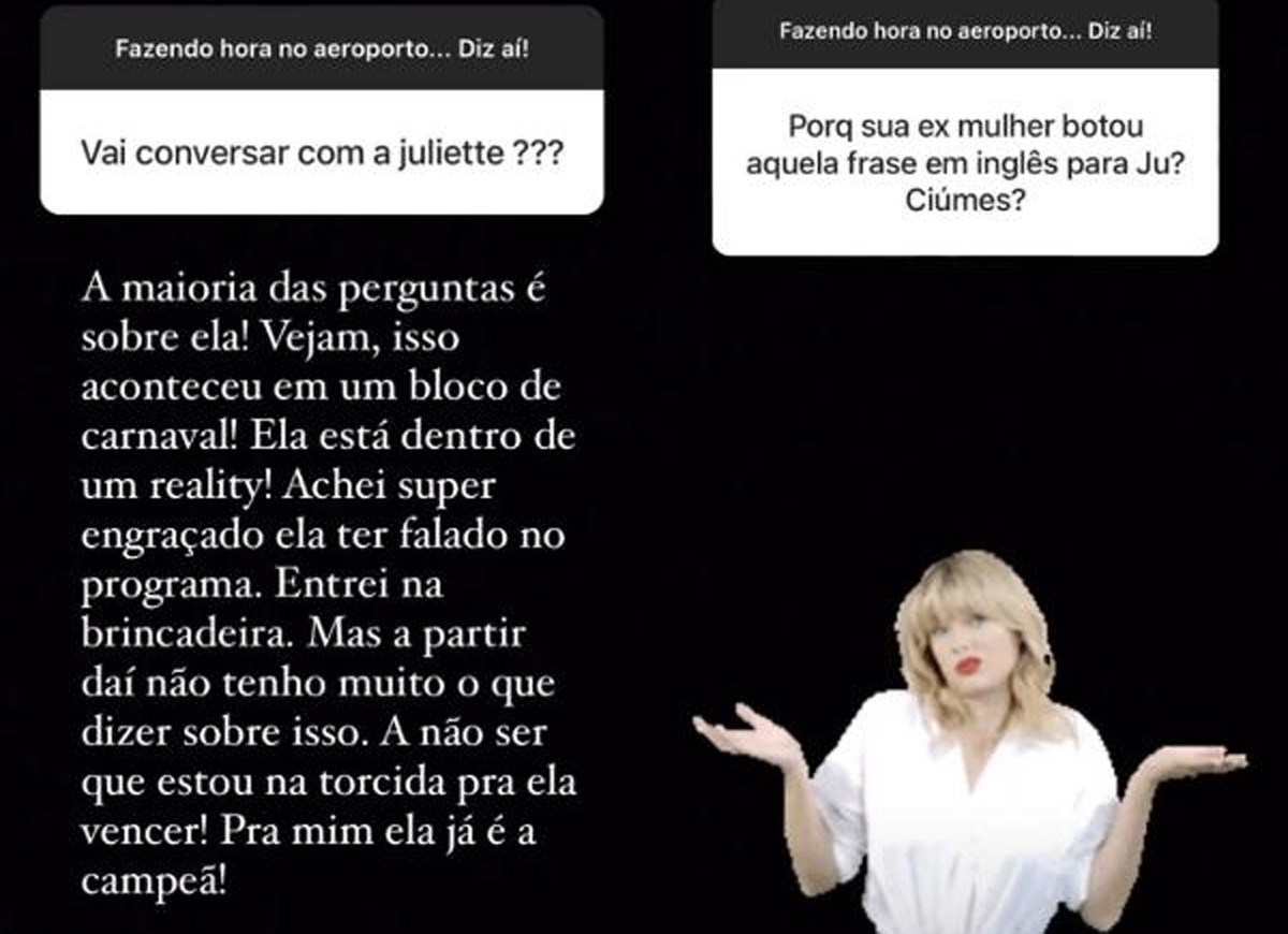 Thiago Rodrigues fala sobre Juliette Freire, do BBB21 (Foto: Reprodução/Instagram)