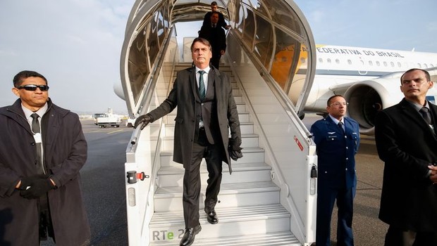 Presidente da República, Jair Bolsonaro, na chegada à Suíça   (Foto: Alan Santos/Agência Brasil)
