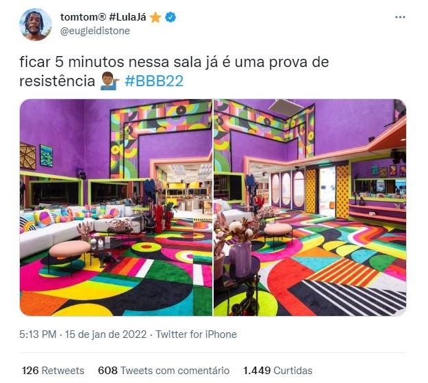 Decoração da casa do BBB 22 vira meme nas redes sociais, confira alguns! (Foto: Reprodução/Twitter)