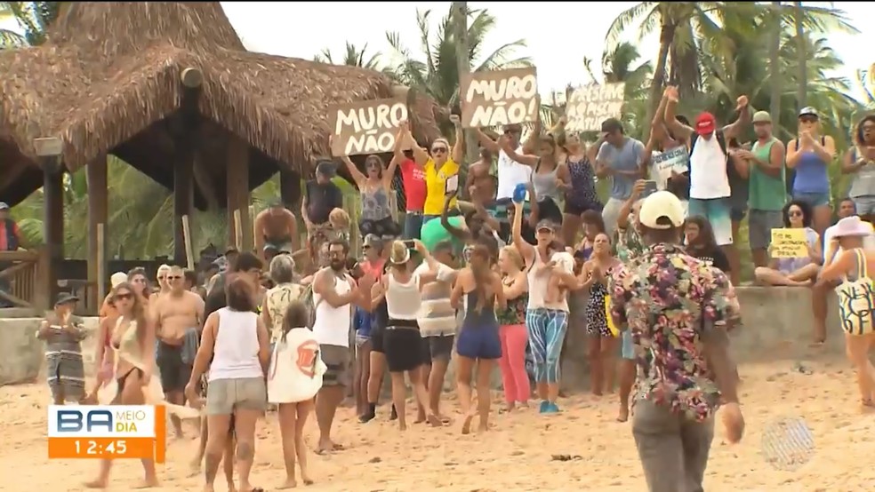 Moradores Protestam Contra Construcao De Mureta E Quiosque Em Faixa De Areia De Praia De Marau No Sul Da Ba Bahia G1