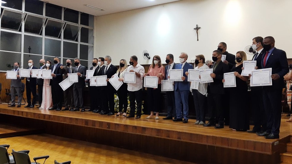 Diplomação dos eleitos em Juiz de Fora — Foto: Gabriel Landim/G1 