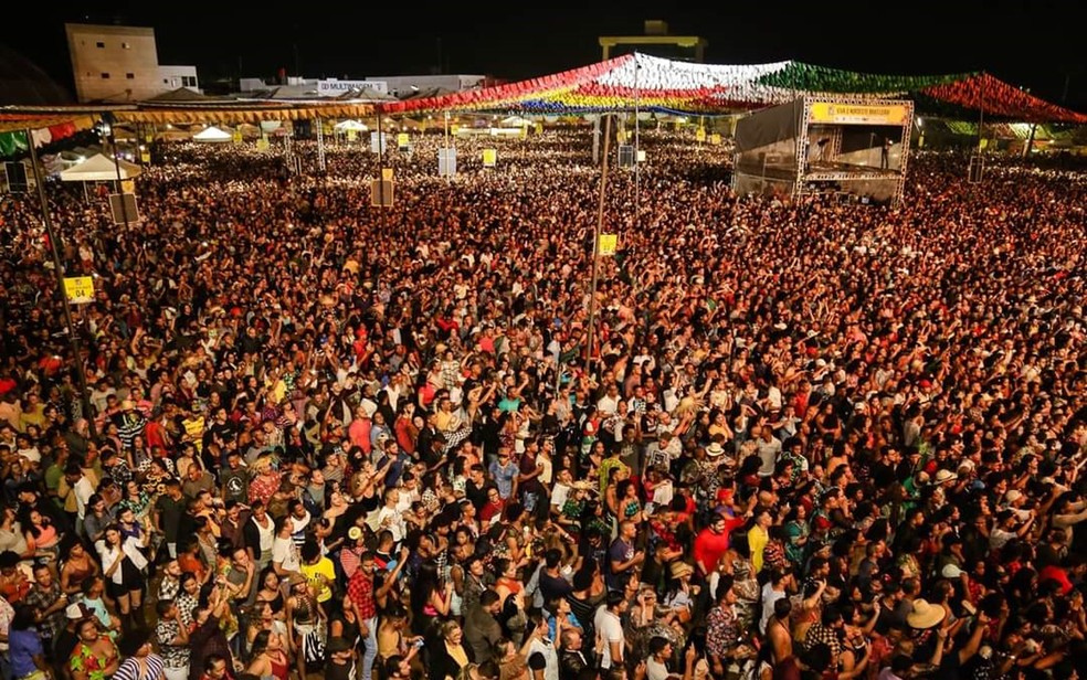 Multidão no São João em Santo Antônio de Jesus, no recôncavo da Bahia, em 2019 — Foto: Marcello Dial/Fotógrafo show