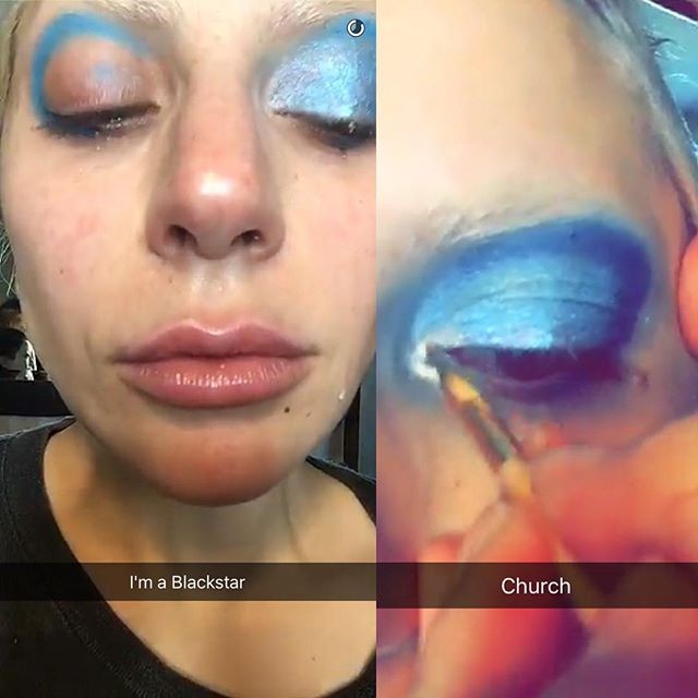 Lady Gaga faz maquiagem em homenagem a David Bowie (Foto: Reprodução)