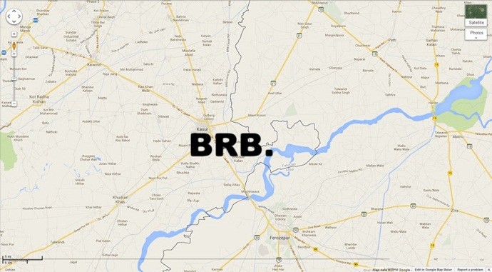O canal BRB (Be Right Back, em 'internetês'), em Punjab, no Paquistão (Foto: Mashable/ Google Maps)