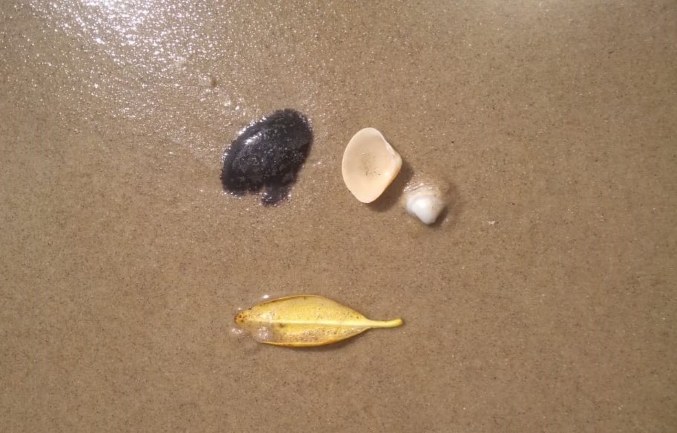 Manchas de óleo chegaram na cidade de Valença, no baixo sul da Bahia — Foto: Divulgação/Prefeitura